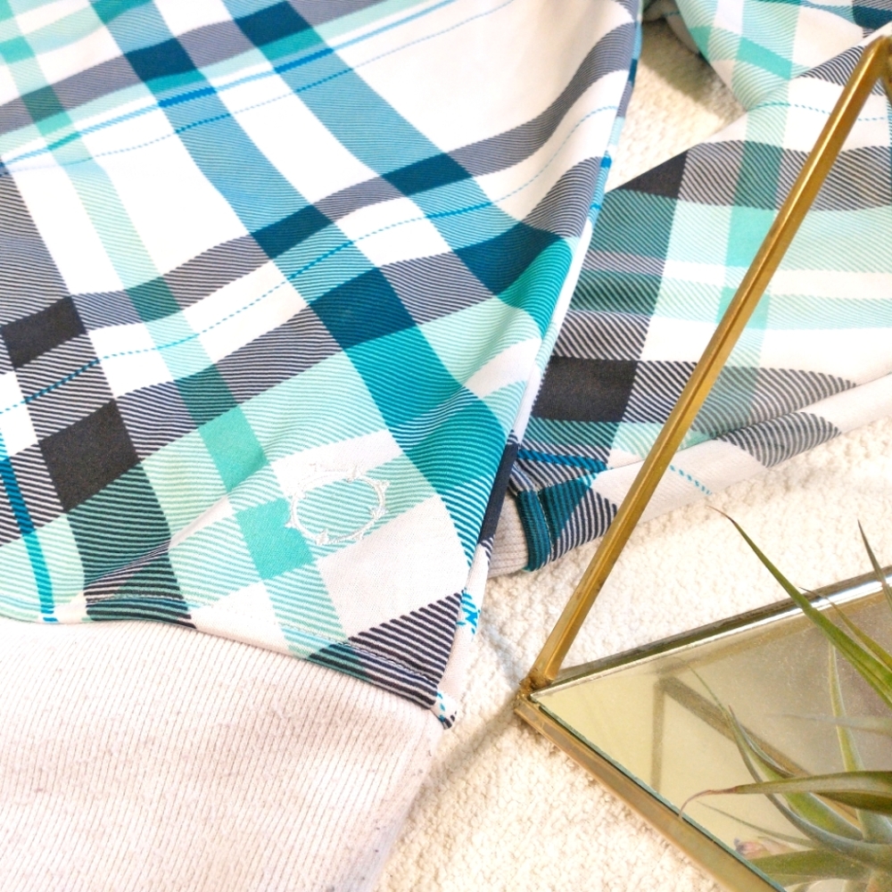 Empyre Technical Outerwear Teal Plaid Bonded Flee… - image 5